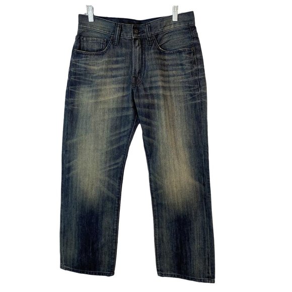 Express Jeans Mens 30 x 30 Blue Blake Boot Cut Loose Fit Actual 32 x 28.5 Pants - Picture 2 of 10